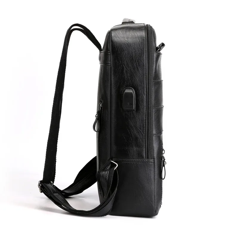 sac d'ordinateur pour affaires et loisirs, sac à dos rechargeable par usb, modèle tendance pour hommes, sac à dos de sport d'extérieur, sac à dos de voyage de grande capacité.