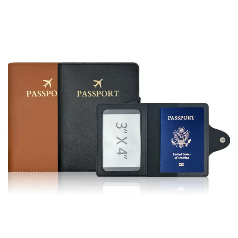 Nouvel étui de passeport en cuir PU, porte-documents de voyage pour femmes et hommes