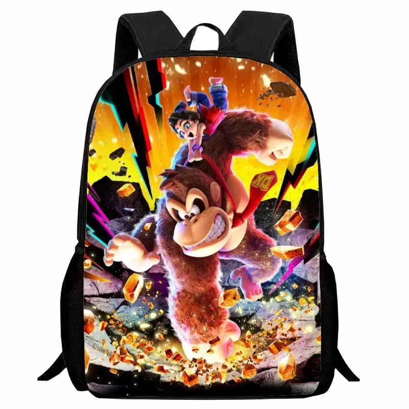 sac dos nylon donkey kong animé joyeux course combat famille grande capacité voyager école