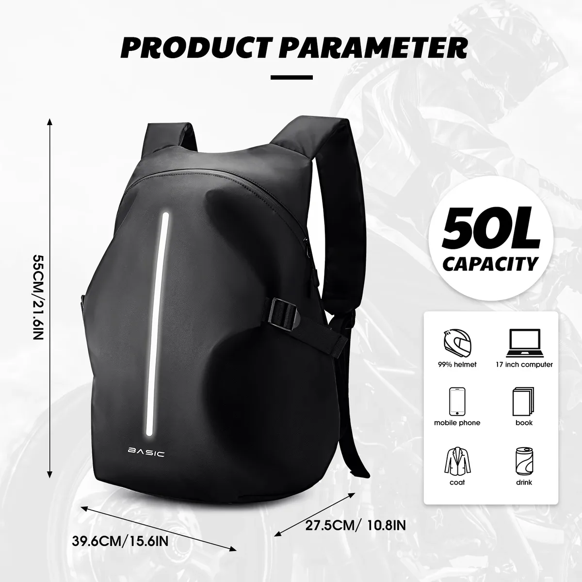 sac à dos de moto, sac à dos étanche pour casque pour hommes, accessoires de moto, sac à dos de voyage, grand sac de rangement étanche