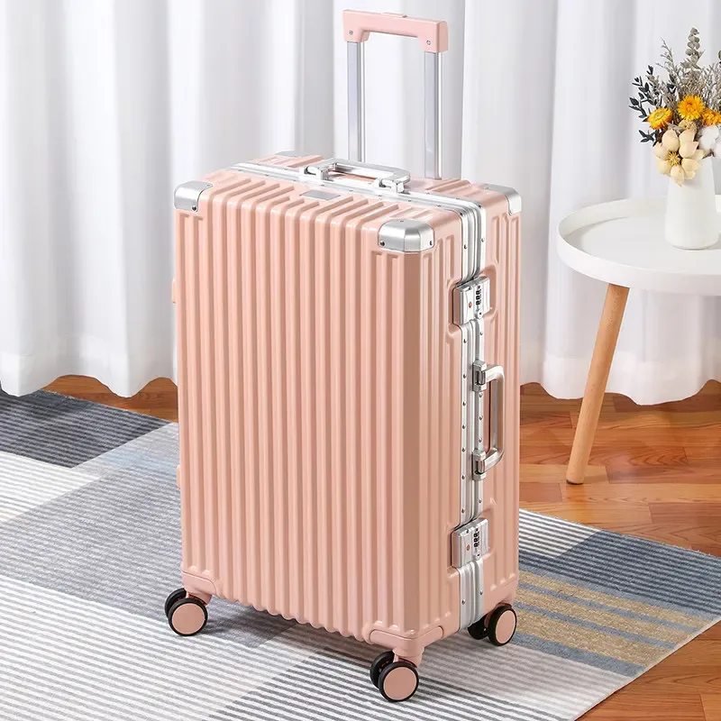 valise de grande capacité de 28 pouces, cadre en aluminium, valise à roulettes renforcée, bagage d'affaires, valise avec serrure tsa à combinaison.