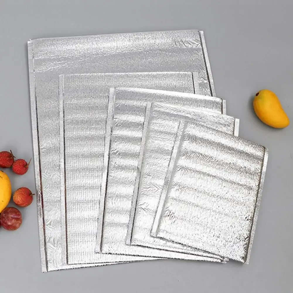 sac isotherme en papier d'aluminium, sac isolant pliable pour pique-nique, sac d'emballage thermique portable pour aliments, livraison de nourriture, porte-boissons, sac isolé