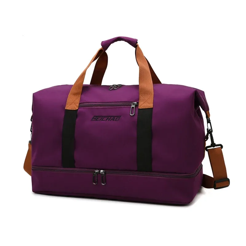 sac de voyage extensible pour femmes, sac à main de sport, sac de fitness, grande capacité, sac de week-end à bandoulière