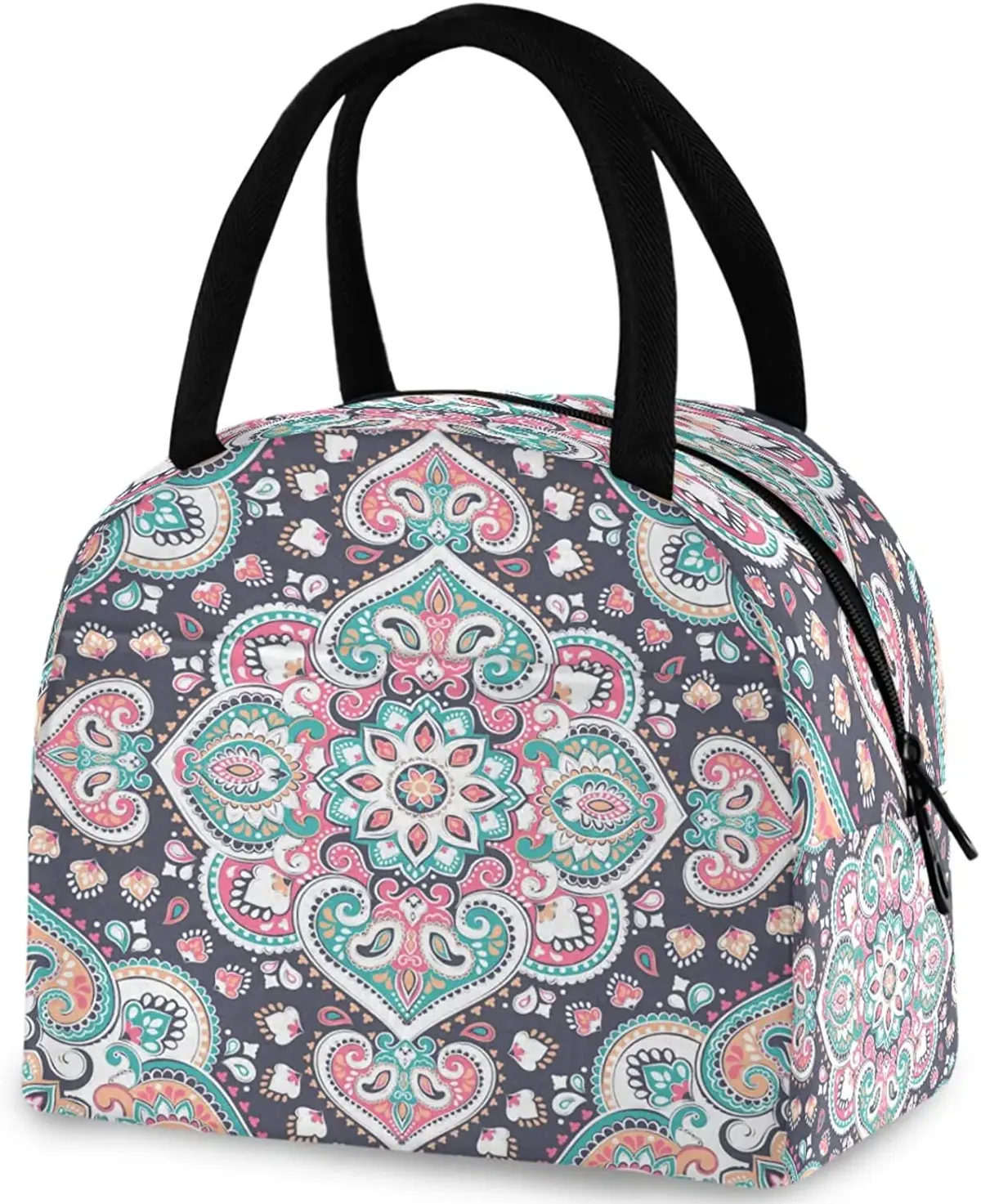 pop art pdpdogs-sac fourre-tout à déjeuner réutilisable avec poche avant, sac isotherme thermique isolé pour la rentrée scolaire, le travail, le pique-nique