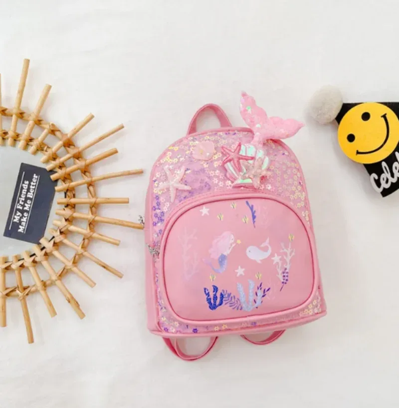 sac à dos personnalisé à paillettes sirène avec nom brodé, sac à dos personnalisé pour enfants, sac d'étudiant de maternelle