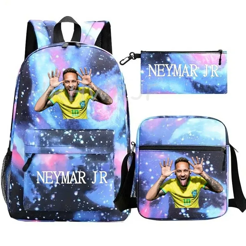 sacs à dos neymar, lot de 3, grand sac de voyage pour adolescents, sac d'école, sac à dos de sport, sac à dos décontracté en nylon classique pour ordinateur