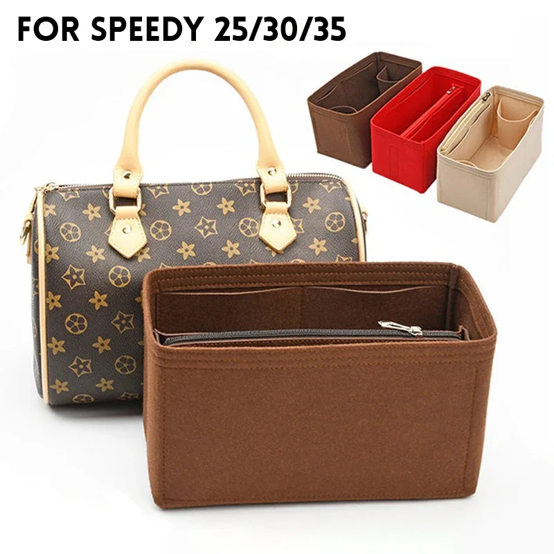organisateur de sac en feutre yu7 pour sacs à rabat lv speedy 20 25 30 35, sac intérieur, trousse de maquillage, sac de voyage, accessoires pour sacs fourre-tout