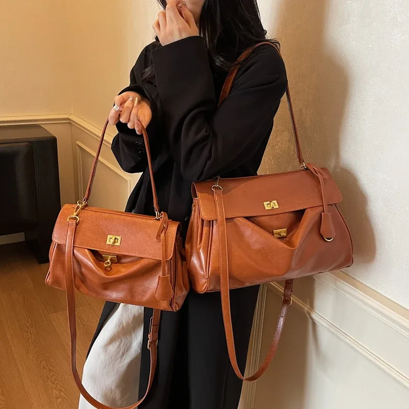 sac à main femme sac de cours sacs marques luxes moods deux tailles rabat sacs à bandoulière pour femmes rétro couleur unie grande capacité shopper sac à bandoulière 2025 nouveaux sacs à main de mode