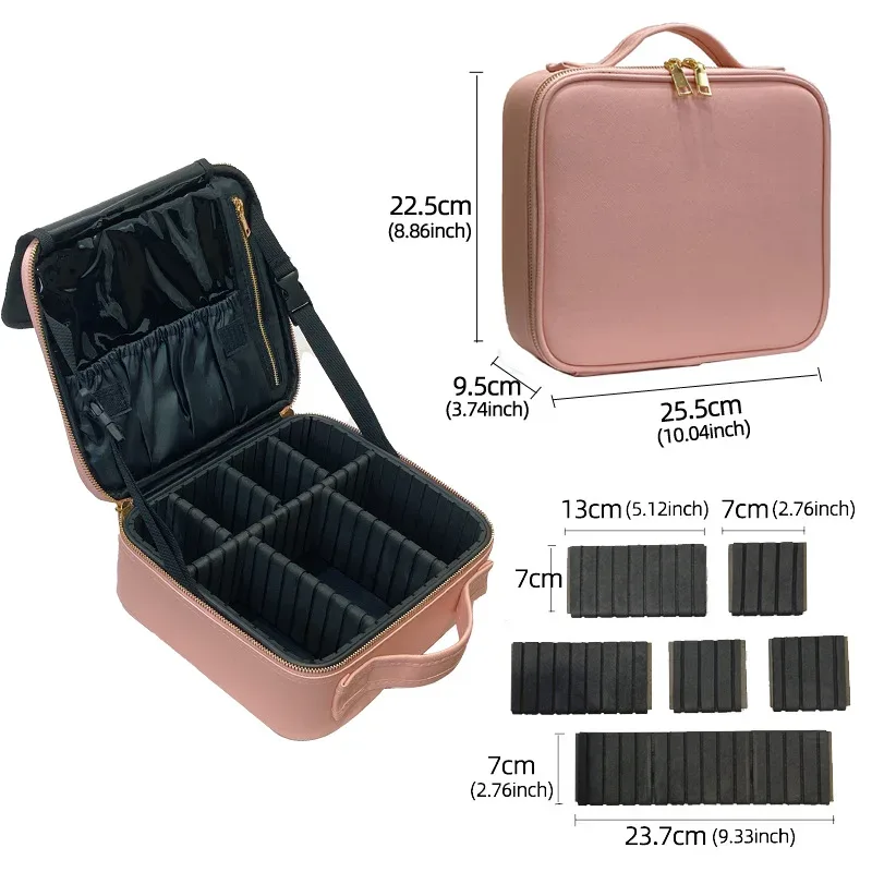 trousse à cosmétiques en cuir pu pour femme, étui de maquillage de voyage portable multifonctionnel, nouveau