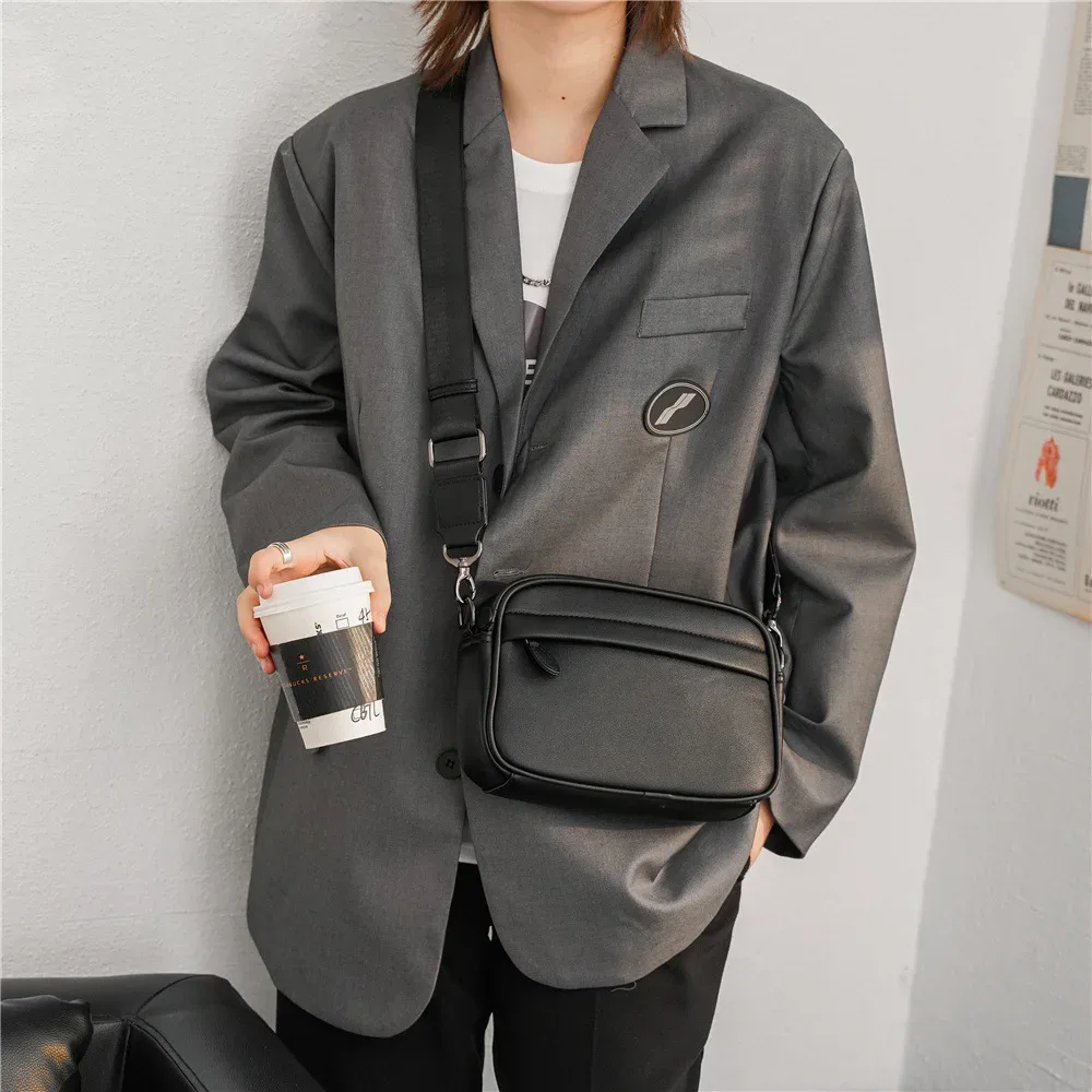 décontracté solide hommes sac à bandoulière sac de messager hommes en cuir pu bandoulière sacs à bandoulière mâle sac à main sacs bandoulière ba