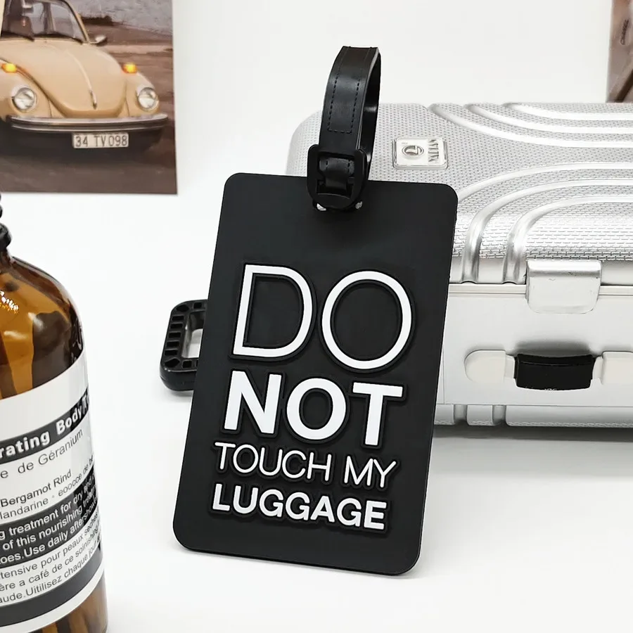 étiquette de bagage don't touch my bag, 1 pièce, accessoires de voyage de haute qualité, étiquette d'embarquement, étiquettes d'identification de nom
