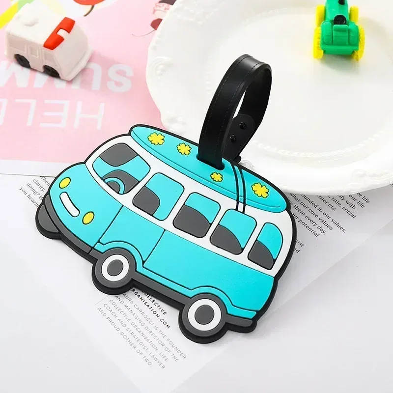 étiquette d'identification de valise anti-perte en silicone, motif de fruits de dessin animé, étiquettes d'identification de nom, étiquette de bagage, étui de voyage