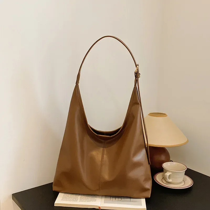 nouveau sac fourre-tout rétro pour femmes, grand sac à bandoulière, sac de navetteur simple, sac fourre-tout fait main