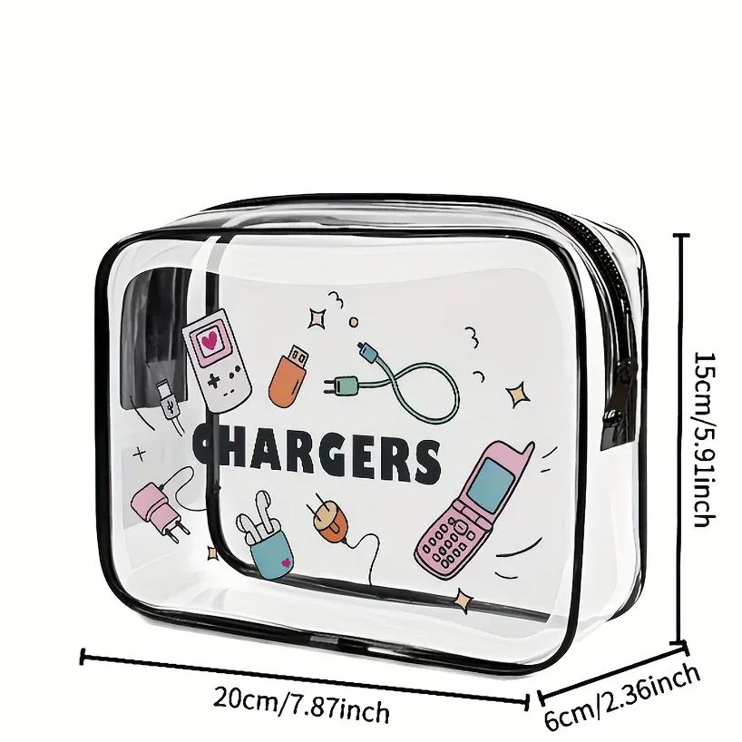 organisateur voyage cosmétique plastique épais transparents bouteilles produits soins accessoires charges câbles piles aa
