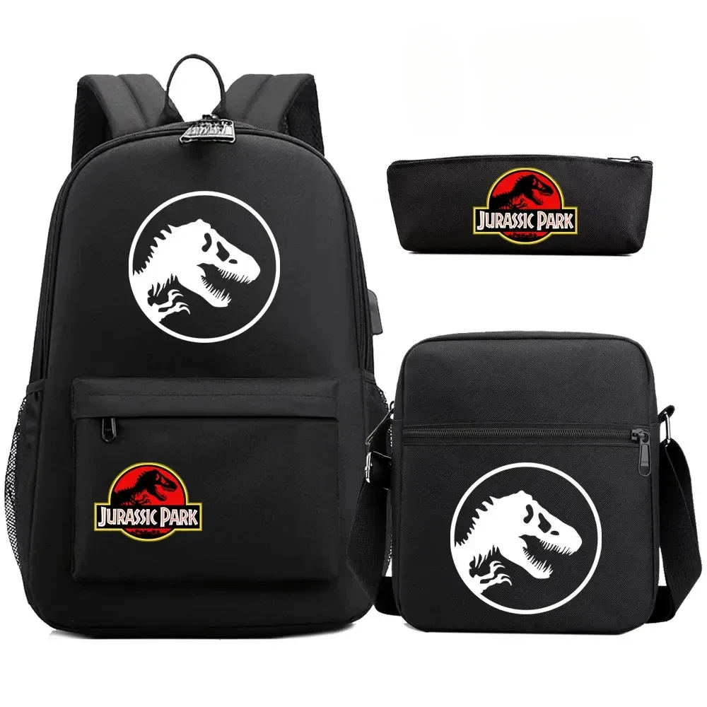 sac à dos de voyage avec serrure antivol usb pour garçon et fille, cartable pour livre d'école pour enfants, sac à stylo, 3 pièces