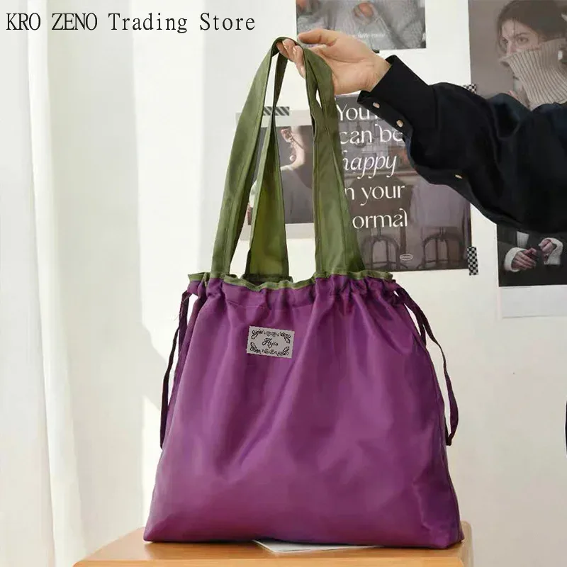 sac à bandoulière pliable imperméable de grande capacité, 1 pièce, sac de shopping de grande capacité, sac de rangement à la mode