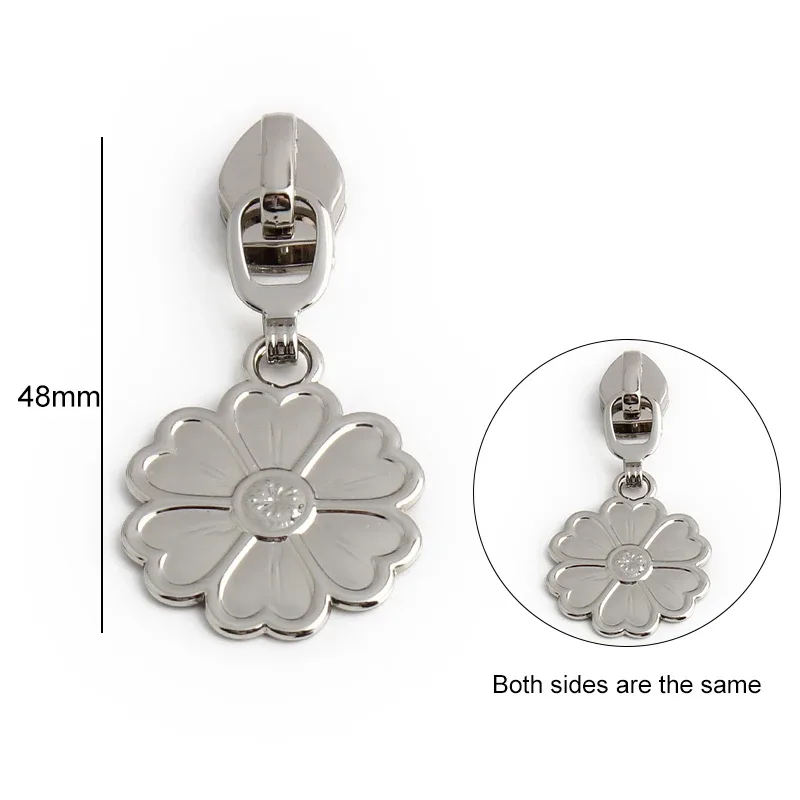 5/10 pièces en forme d'oiseau/abeille/fleur 5 # curseur de fermeture éclair en métal en nylon, pour bricolage, couture, artisanat, vêtements, sacs de rangement de voyage, accessoires à fermeture éclair