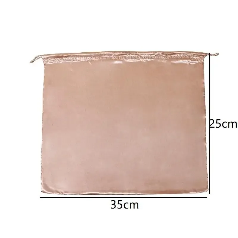 housse anti poussière tissu soie luxe forme ovale ouverte cordelette taille petite grande protection sac main