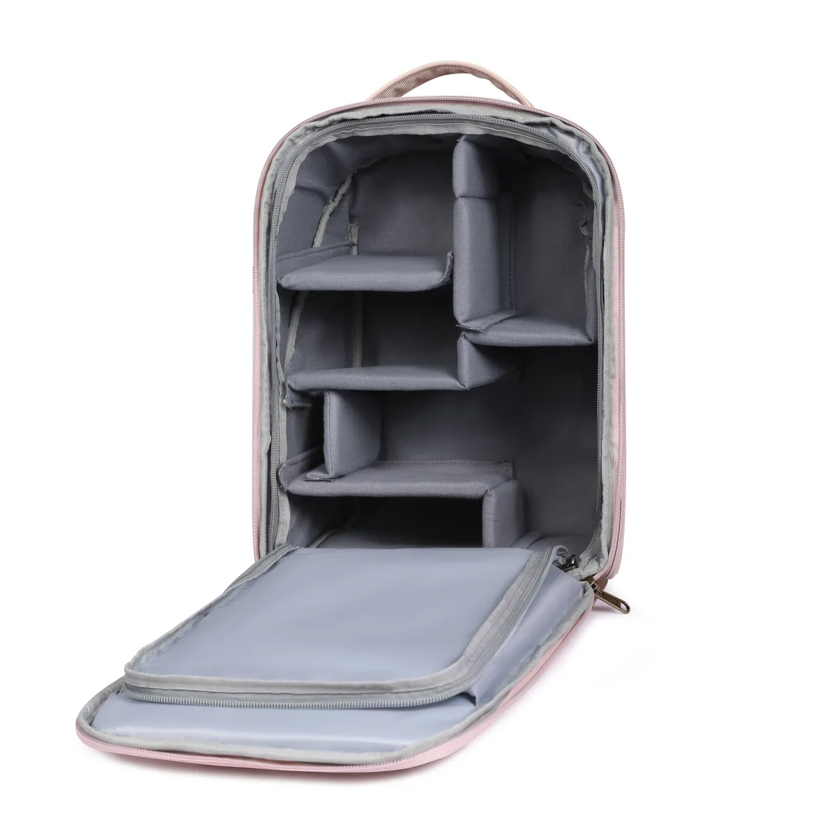 sac dos toile rose compartiments multifonction appareil photo objectifs accessoires voyage extérieur trépied fixation