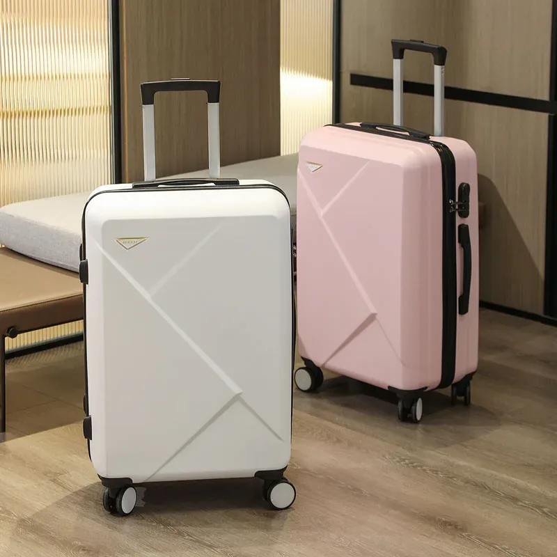 valise à bagages à main irrégulière z 20/24/28 pouces, roues rotatives en abs avec serrure à combinaison, bagage léger