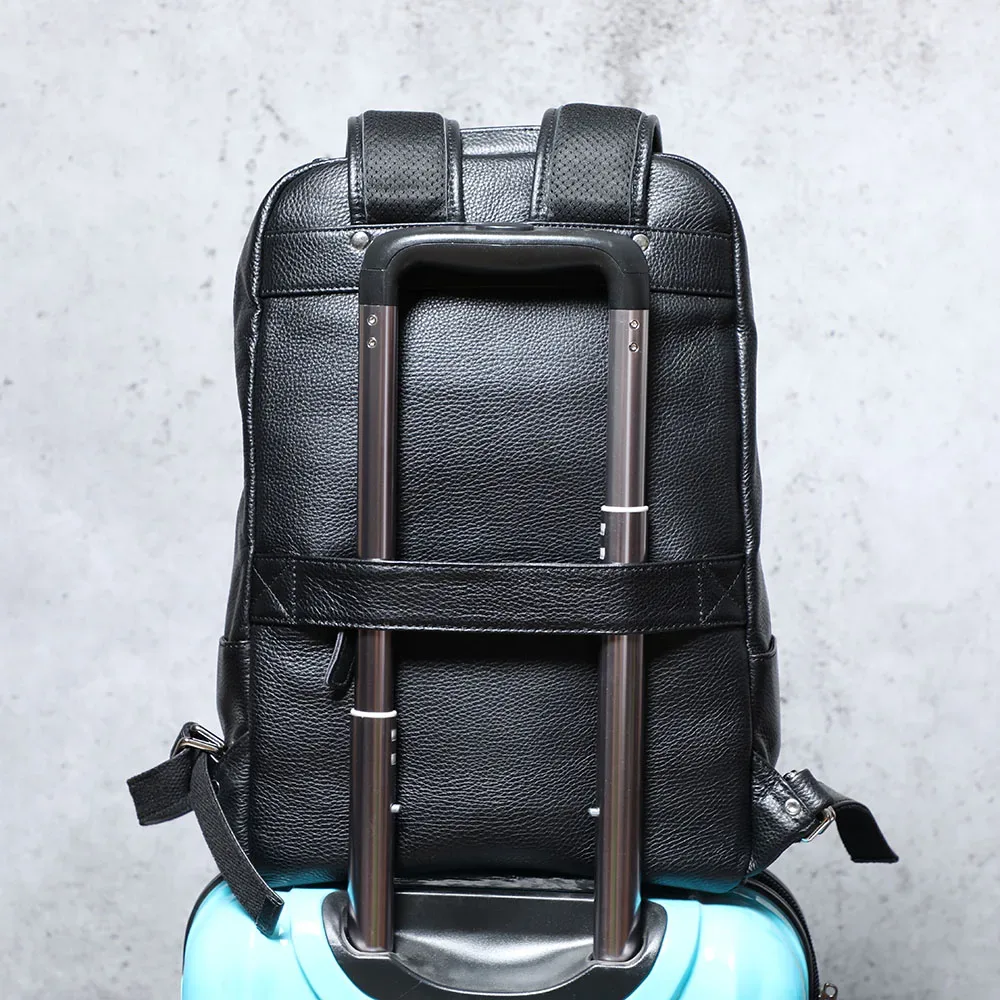 s.worker – sac à dos décontracté en cuir véritable pour hommes, sac à dos pour ordinateur portable de 15 pouces en cuir de vache, sac d'école fait à la main, style preppy