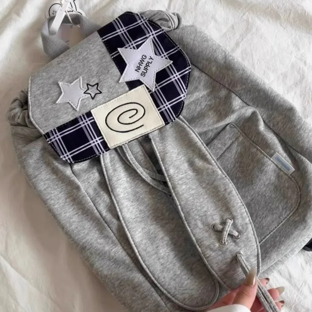 adolescentes oreilles de lapin mochilas mujer grande capacité étoile plaid mochila rabat sac original sac à dos hit couleur sacs pour femme