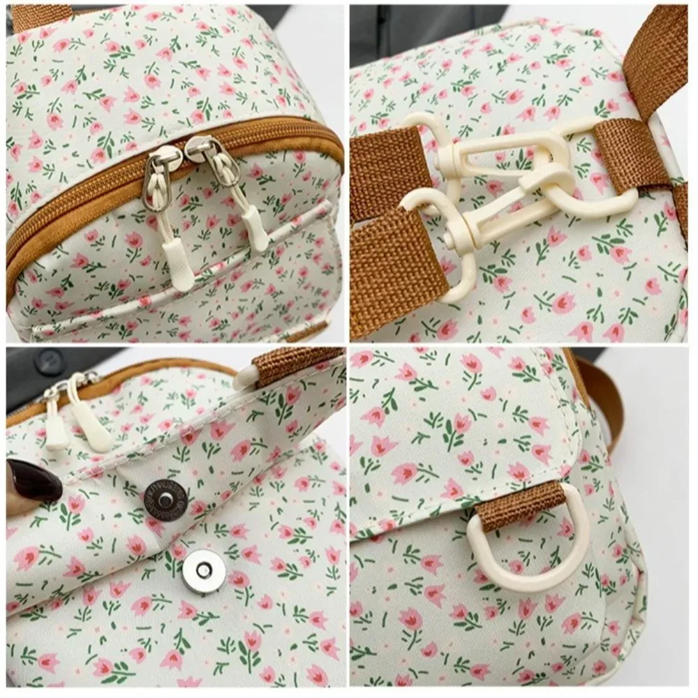 nouveau mini sac à dos imprimé fleuri sac de rangement en velours côtelé doux version coréenne sac à dos cadeau
