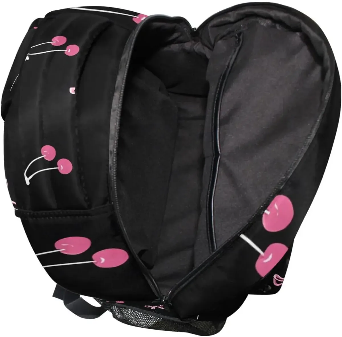 sacs à dos cerise avec nœud rose noir pour filles et garçons, sac d'école primaire pour enfants, sac à dos de voyage personnalisé de 3e, 4e et 5e année