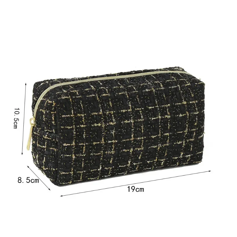 sacs de maquillage en peluche avec poignée, sac de rangement de cosmétiques de voyage souple, organisateur portable imprimé d'amour, trousse à crayons, pochette mignonne