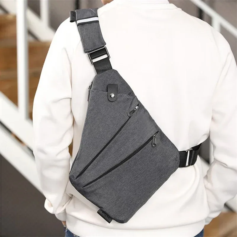 dienqi anti-vol hommes sac de poitrine étanche poitrine pack voyage poche personnelle tactique mâle sac à bandoulière poitrine sac à bandoulière pauch