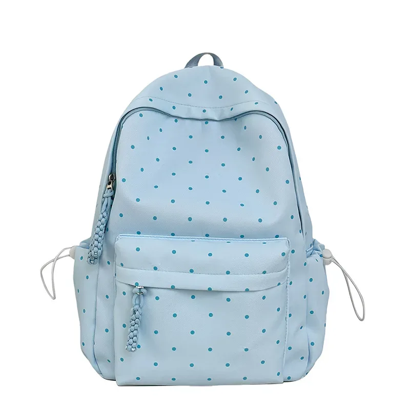 sac à dos scolaire coréen à pois grande capacité, sac à double bandoulière pour collégiens, sac à dos mignon style campus
