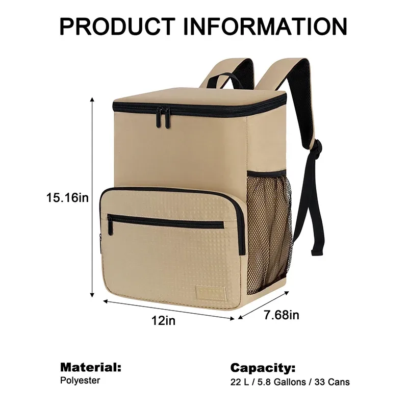sac à dos isotherme portable pour livraison, glacière isotherme pour aliments, sac de plage, sac à lunch, grand sac de transport alimentaire