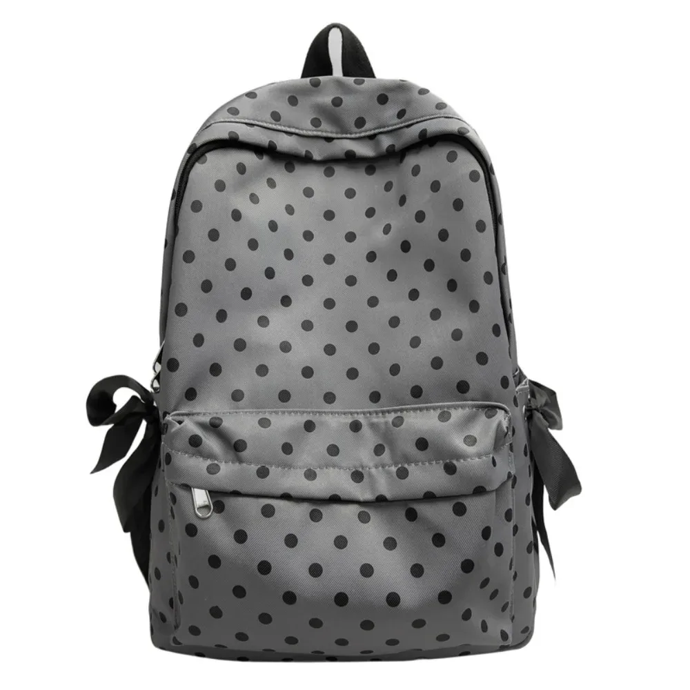 sac à dos y2k à pois avec nœud, design minimaliste, sac à dos léger et durable pour étudiants, idéal pour le quotidien