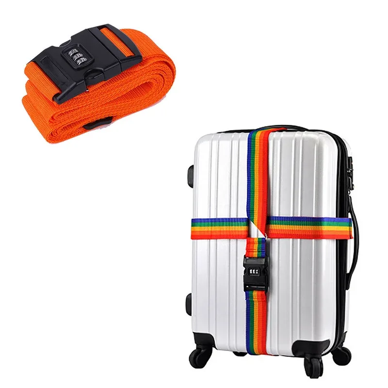 sangle sécurité accessoire voyage nylon multicolore réglable cadenas mot passe jaune rouge vert bleu noir gris beige rose kaki