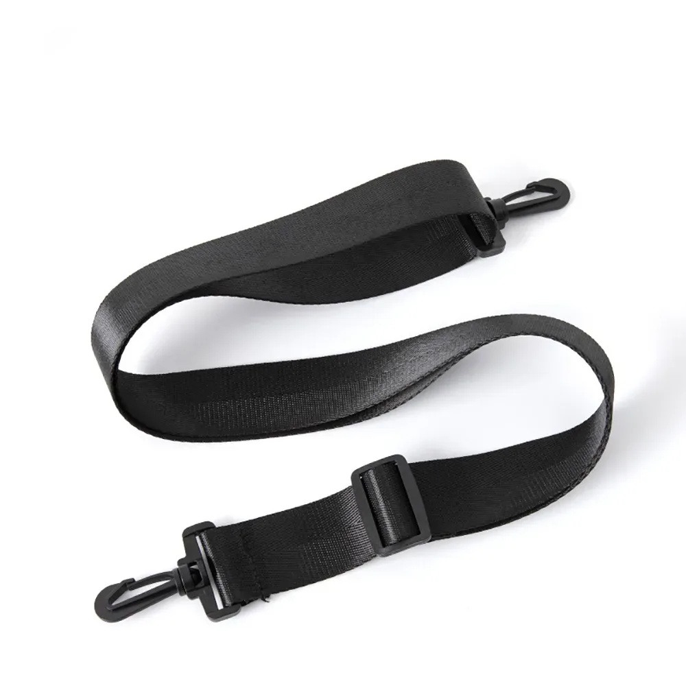 ceinture sac nylon noire longue boucles métal bandoulière rembourré usage voyage transport sac valise