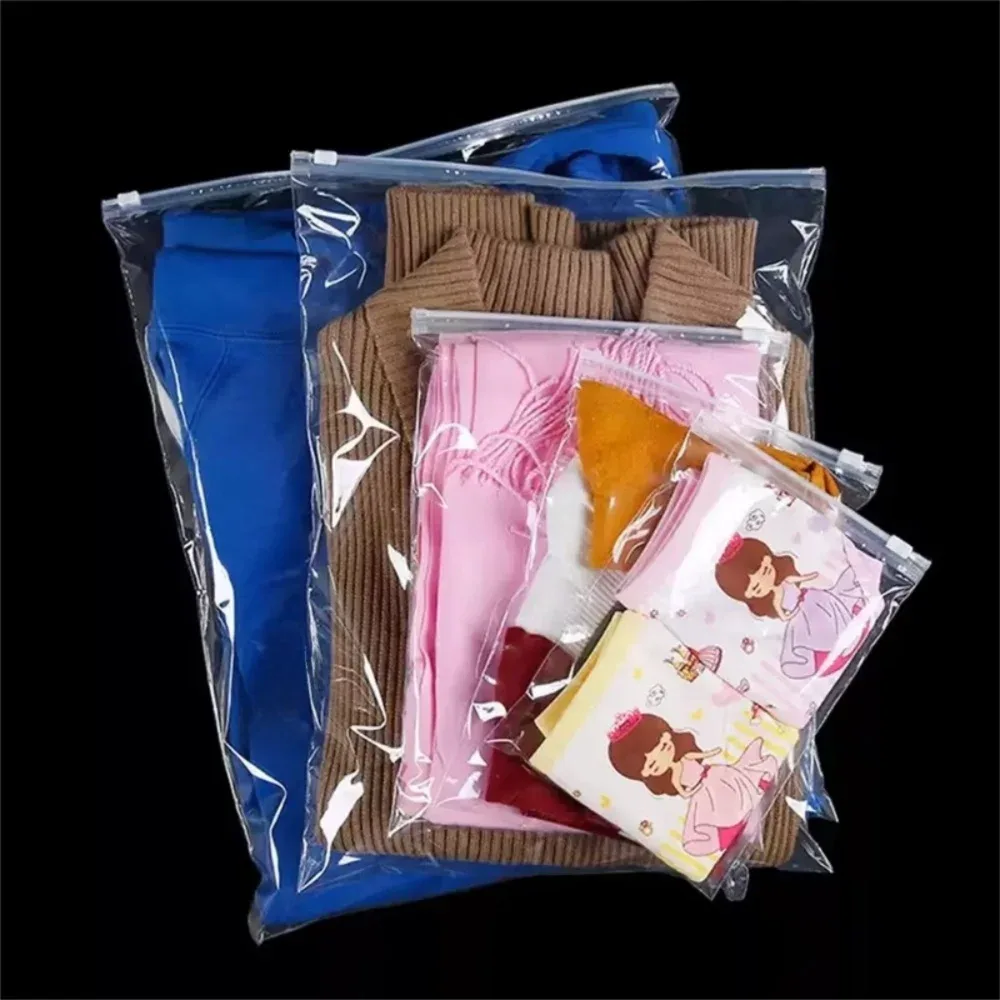 sacs ziplock en plastique transparents et réutilisables, 50 pièces/ensemble, sacs d'emballage multi-usages, sacs à fermeture éclair, emballage professionnel
