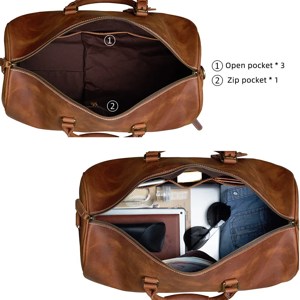 nupugoo – sac de voyage vintage en cuir véritable pour hommes, bagage à main boston, sac de sport de grande capacité, épaule pour ordinateur portable de 16 pouces