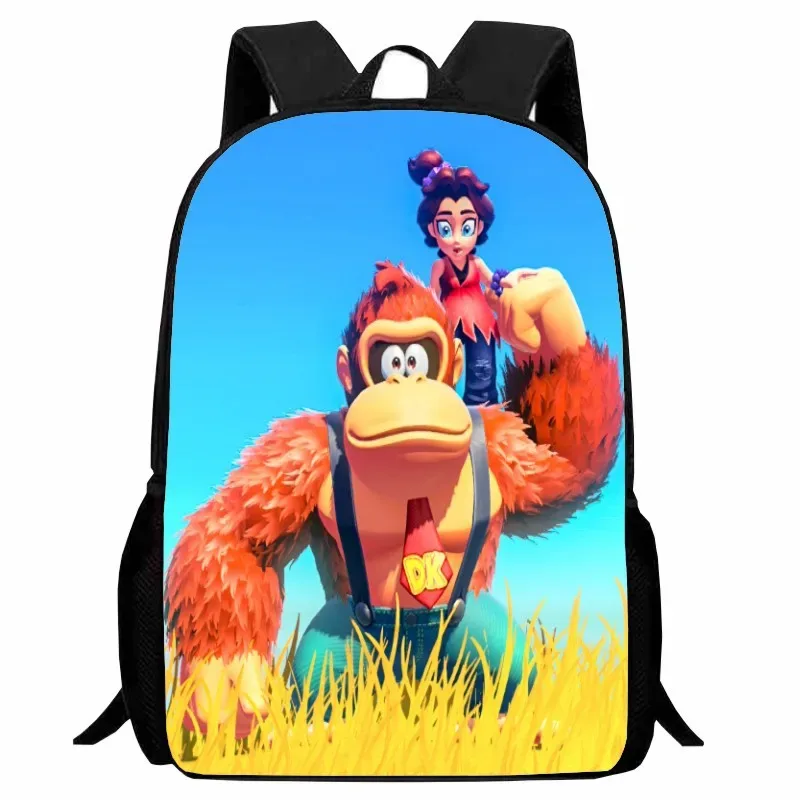 sac dos nylon donkey kong animé joyeux course combat famille grande capacité voyager école