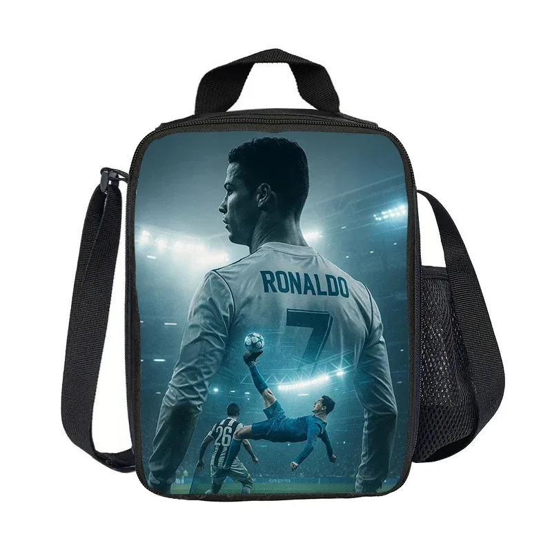 sac isotherme ronaldo cr football star, sacs à déjeuner isolés, conteneur à déjeuner, sac fourre-tout étanche, boîte à déjeuner, sacs de rangement pour aliments sportifs