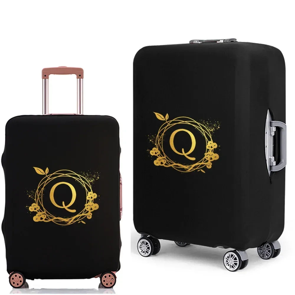 housse de valise housse de bagage couronne 26 lettre motif voyage élastique duffle bagages housses anti-poussière pour valise 18-28 pouces