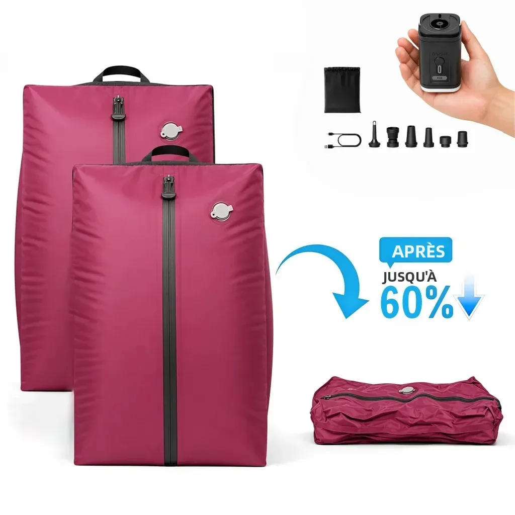 sacs de rangement étanches ip67 17l, cube de compression en polyester tpu pour vêtements, organisateur de valise avec fermeture éclair, réutilisables et antihumidité, pour linge de maison, avec pompe électrique incluse