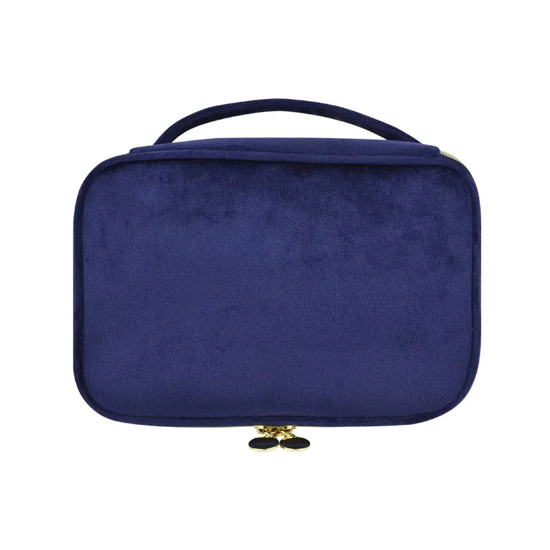 nouvelle trousse de maquillage en velours grande capacité, sac de rangement multifonctionnel portable pour voyage et toilette, pochette cosmétique en velours à main