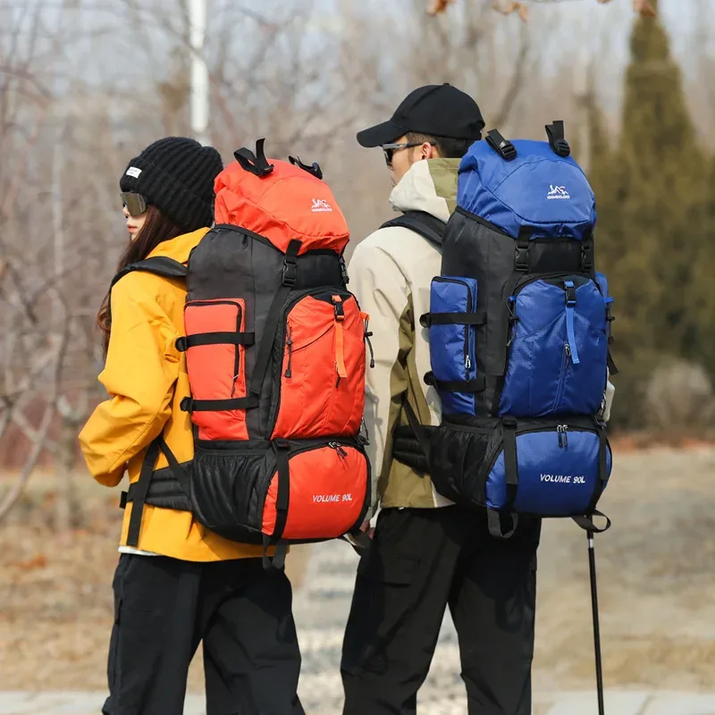 sac à dos de randonnée en plein air 90l, grande capacité, léger, pour hommes, double épaule, imperméable, respirant, confortable, oxf...