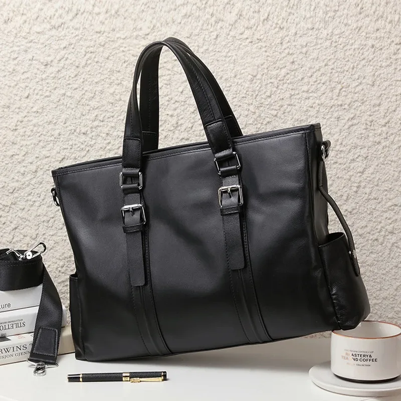 nouveaux hommes en cuir véritable sac à main commercial sacs à bandoulière en peau de vache homme porte-documents sac de messager décontracté sac de voyage sacs pour ordinateur portable