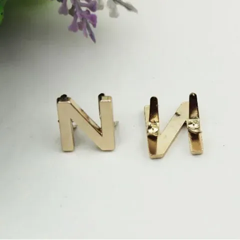 rivets métalliques anglais 26 lettres, 5 pièces, clous à griffes pour sacs, vêtements, chapeaux, décor en cuir, alphabets, artisanat fait à la main