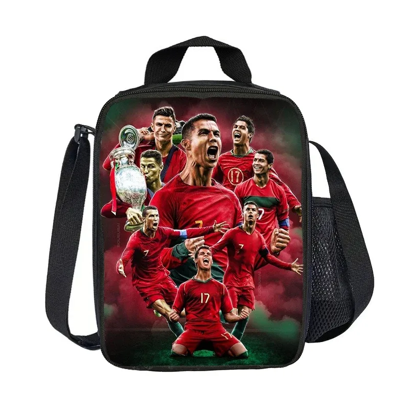sac isotherme ronaldo cr football star, sacs à déjeuner isolés, conteneur à déjeuner, sac fourre-tout étanche, boîte à déjeuner, sacs de rangement pour aliments sportifs