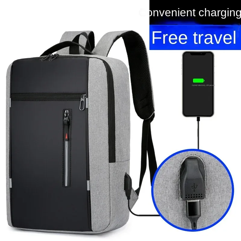 sac à dos pour hommes, nouveau style, sac simple pour ordinateur portable avec chargeur usb, sacs à double épaule multifonctionnels pour ordinateur d'étudiant de grande capacité