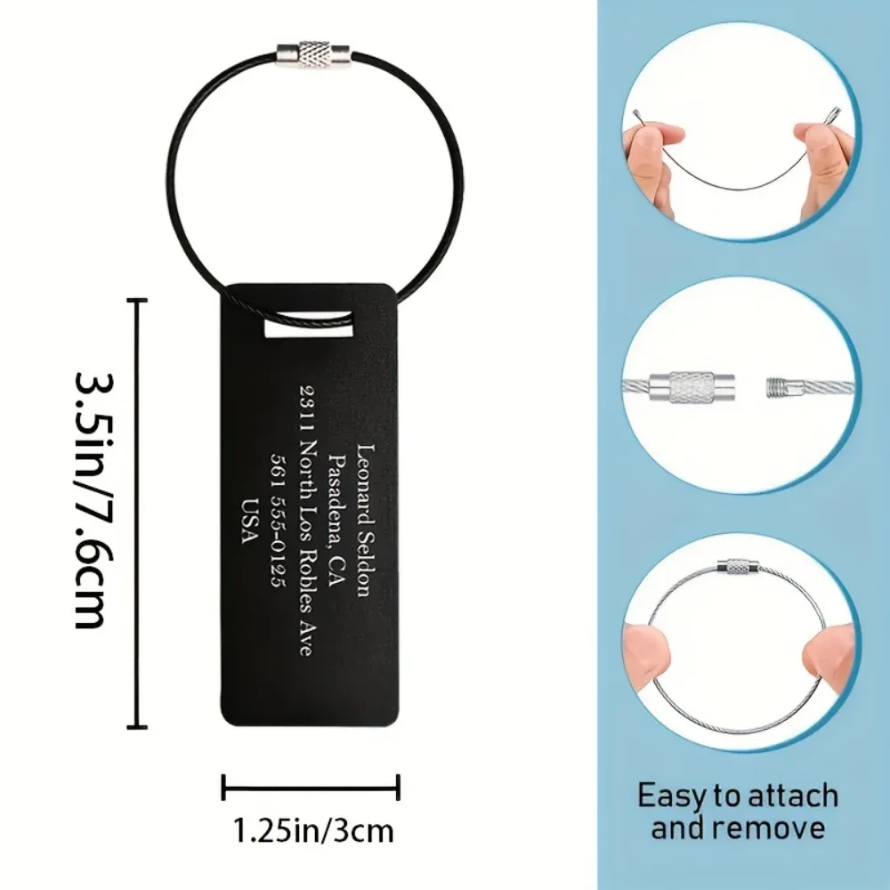 étiquette de bagage en métal personnalisée, étiquettes de bagage sur mesure, porte-clés en métal personnalisé - cadeau de voyage, étiquette pour sac à dos, porte-clés personnalisé
