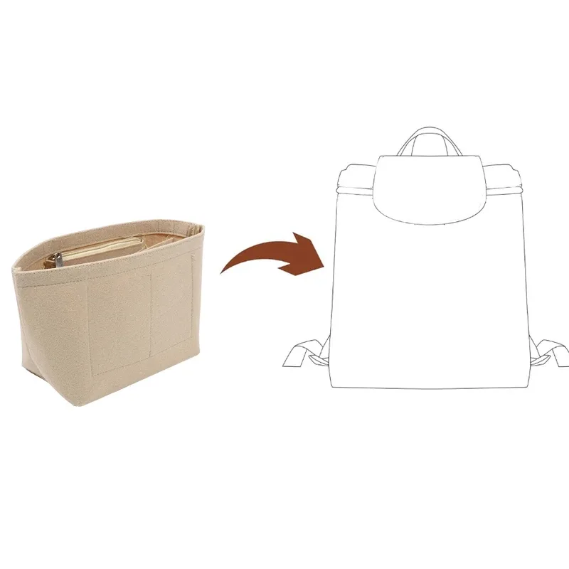 1pc insérer sac sac à main organisateur insérer pour sacs à main, diviseurs d'insertion de sac en feutre avec multi-poches, adapté au sac à dos long/sac seau