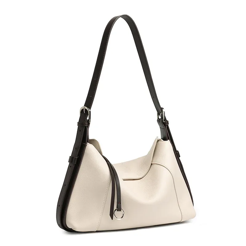 sac en cuir souple blanc yanatari, sac en cuir véritable, grande capacité, sac bandoulière minimaliste, sac à main de luxe pour femmes